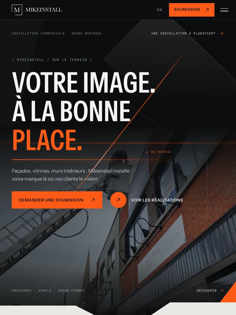 Le site de Mikeinstall sur tablette.